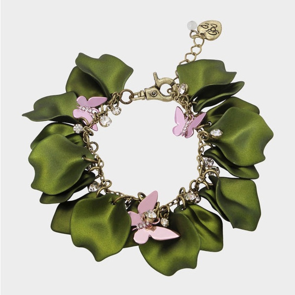 PRICE FIRM Betsey Johnson PETAL TO THE METAL Bracelet - Picture 2 of 2